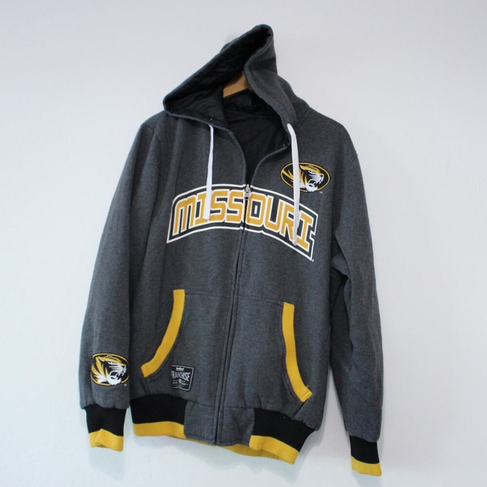 University of Missouri Tigers Zip Hoodie Sweatshirt Large